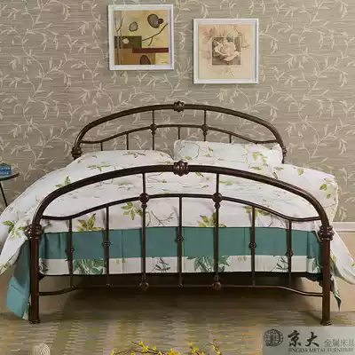Beijing University exports North American American pastoral countryside fresh high-end formaldehyde-free high-quality double iron bed frame 1 51 8m