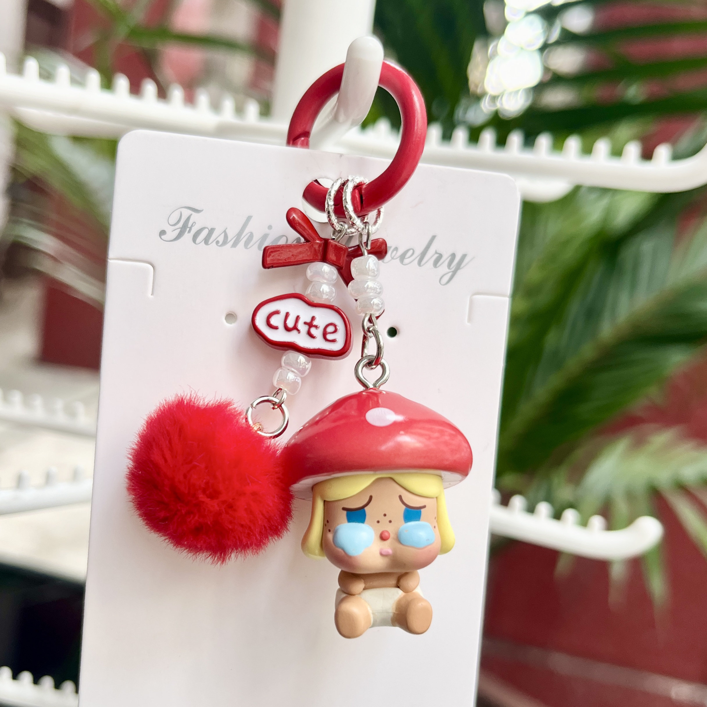 Authentic Mushroom Fairy Cute Puffball Keychain Phone Chain