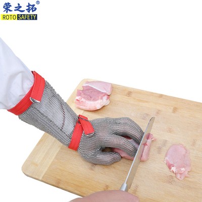Boom Rio Tinto lengthened 19CM long version of stainless steel ring iron gloves 5 level cut anti-stab food butchery electric saw