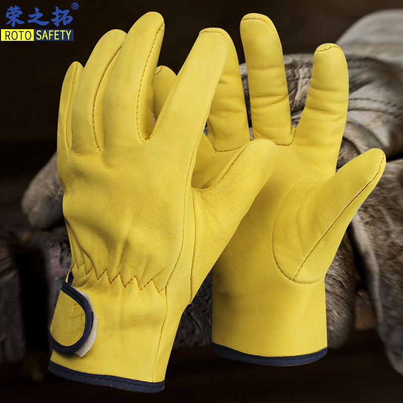 Argon Arc Welding Labor Protection Gloves Sheepskin Heat Insulation Thin Section Anti-Spark Anti-Burn Welding Work High Temperature Resistant And Flexible And Flexible