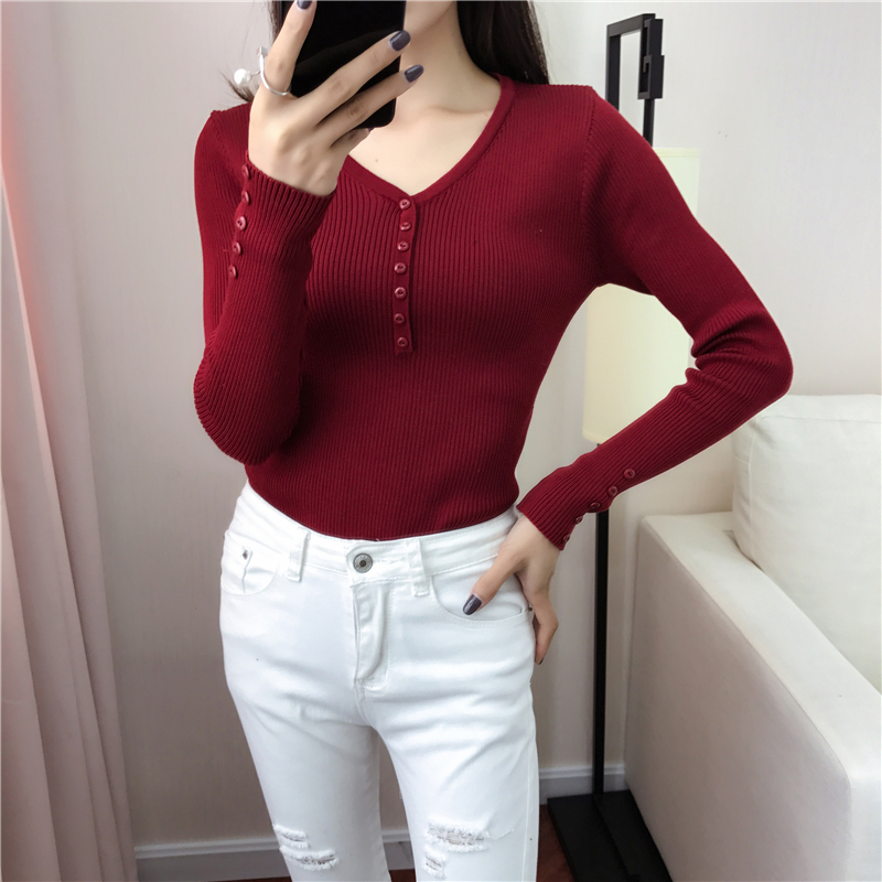 Xuân 2018 cộng với phân bón XL áo thun nữ dệt kim áo len béo mm giảm béo áo sơ mi chạm đáy 200 kg quần lửng nữ