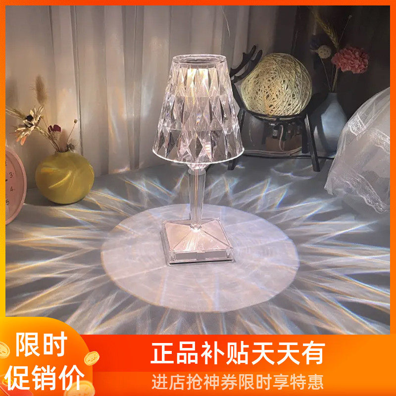 Shivering with the same Superfire ins diamonds Crystal Little Night Lights Home Bedrooms minimalist Romantic Atmosphere Light Headboard Lights