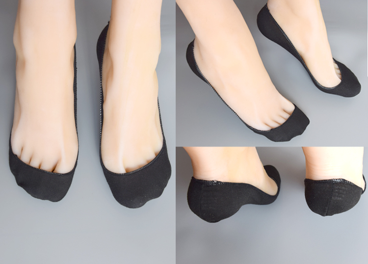 8 đôi tất nông nữ vớ siêu vô hình cotton mỏng mùa xuân và vớ mùa hè vớ tre sợi cao gót chống trượt mang vớ tất off white