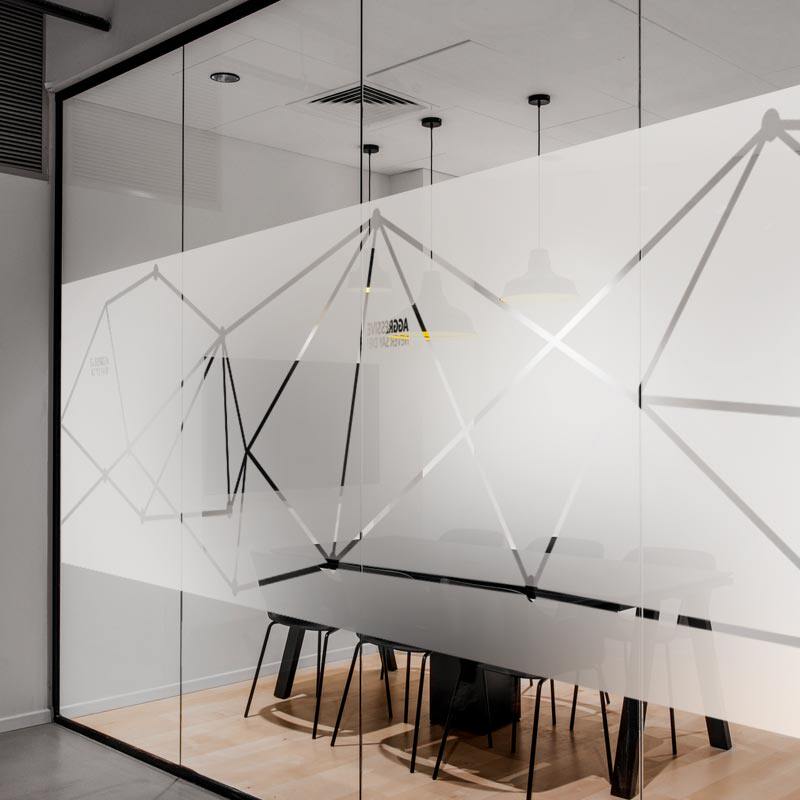 Customized line meeting Business waist office UV Frosted transparent hollowed glass film - winding