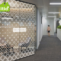 Custom transparent electrostatic glass anti-collision UV printing film English Diamond company office-try possible