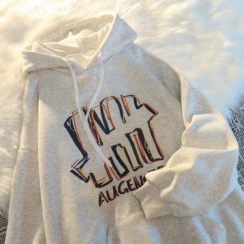 Tide, хлопковая черная демисезонная толстовка с капюшоном, утепленная парная одежда для влюбленных, коллекция 2021, в корейском стиле