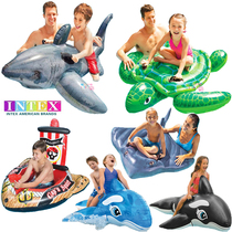 INTEX children adult water animals sitting on blue Black whale Grand Turtle inflatable drama Water Toys Baby swimming rings