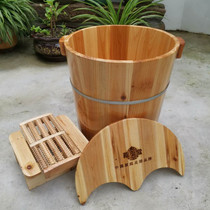 Tibetan and Austrian health care height 40CM with cover and massage beads fir foot bath wooden barrel FOOT wash basin foot wash bucket foot bath bucket