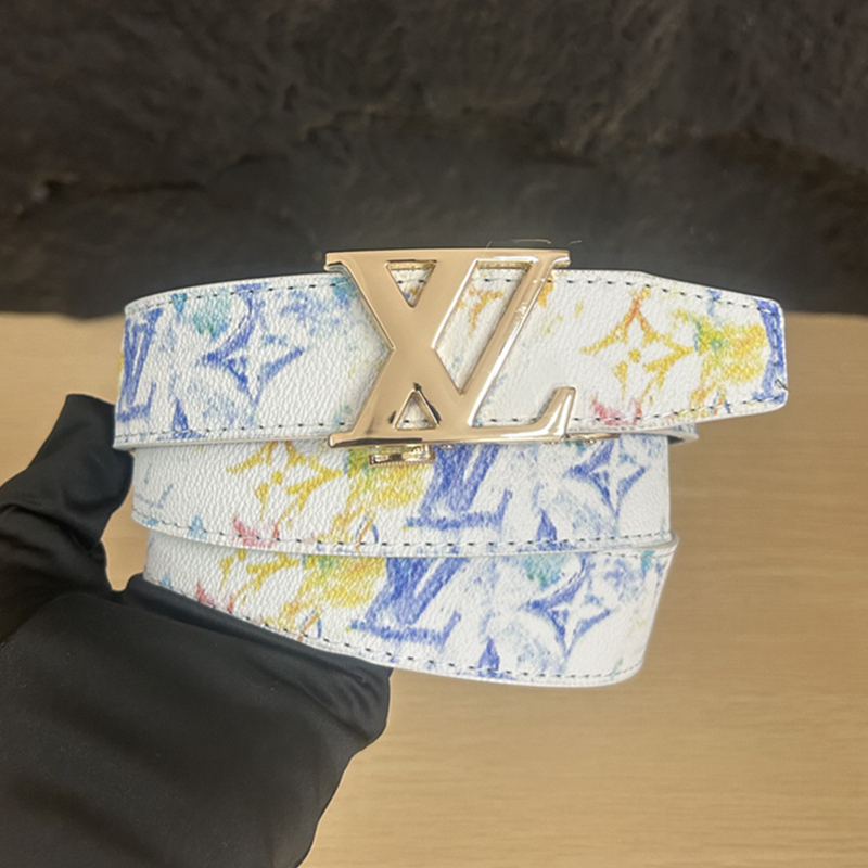 Men's Trendy Leather Belt for Students, Versatile with Card Slots, Graffiti Design, Automatic Buckle, Suitable for Jeans, Popular Style