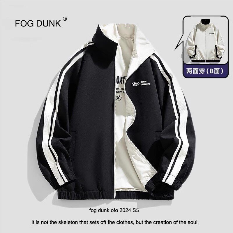 Fog Dunk Reversible Jacket, New Autumn Style American-Style Reversible Sports Jacket, Unisex Versatile Top