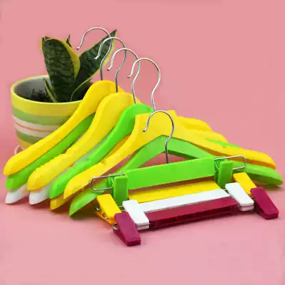 Color plastic baby children suit clothing store hangers thick pants rack baby clothes hanger display pants clip batch