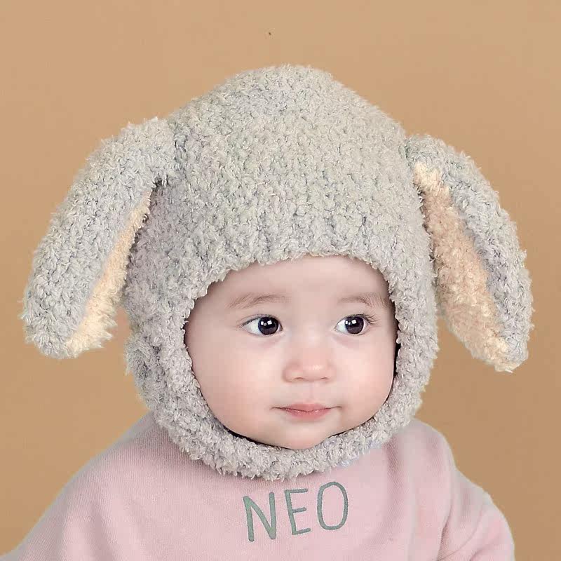 Japan Winter Men's And Women's Windproof Hat Autumn Winter Infant Coral Suede Warm Protective Ear Wool Hat Cartoon 100 hitch