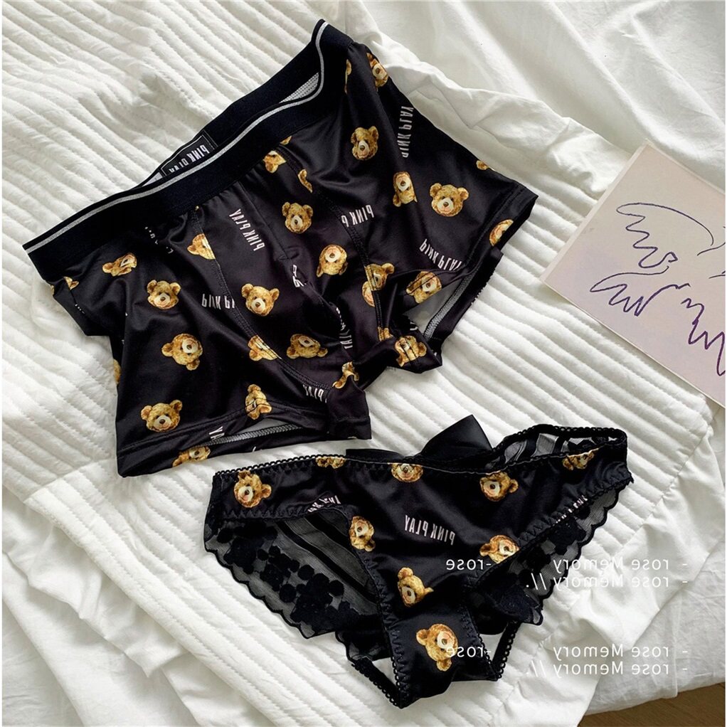 Japan JULIPET Couples Underwear Cartoon Cartoon Cartoon for men and women Double Sexy Traceless Pure Cotton Stall Four Corner Pants