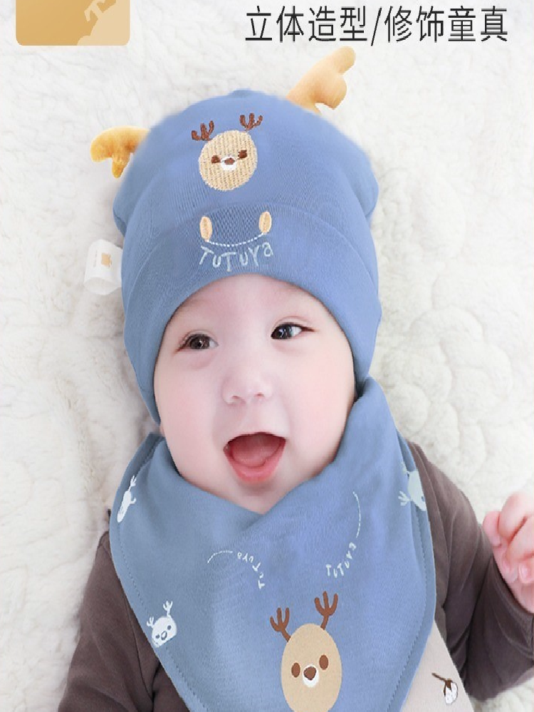 Japanese baby hat autumn winter baby boy winter male baby pure cotton tyre cap newborn cute super cute sleeve head cap