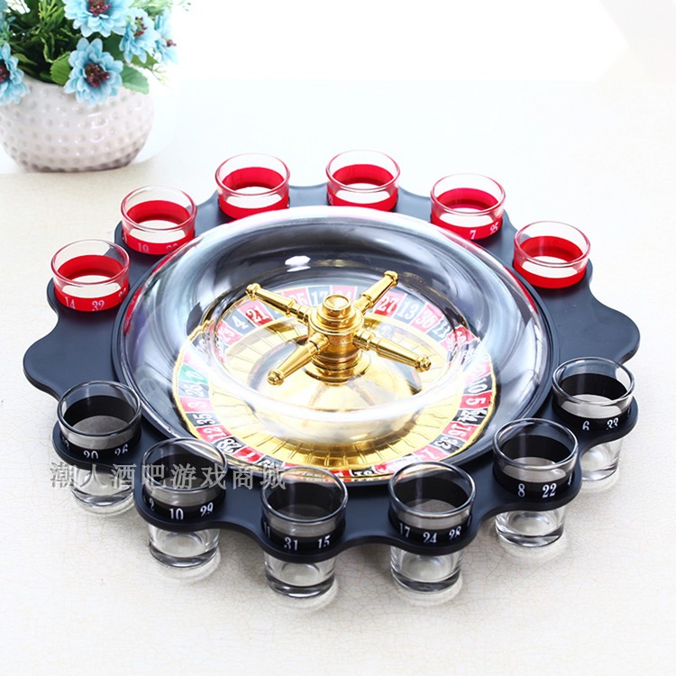 Black Russian Roulette Acrylic Dial KTV Bar drinking game props 12 cups of acrylic turntable