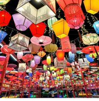 Outdoor street view decorated lantern flower lantern Vietnam Lantern Lantern New Year big red lantern outdoor waterproof small lantern