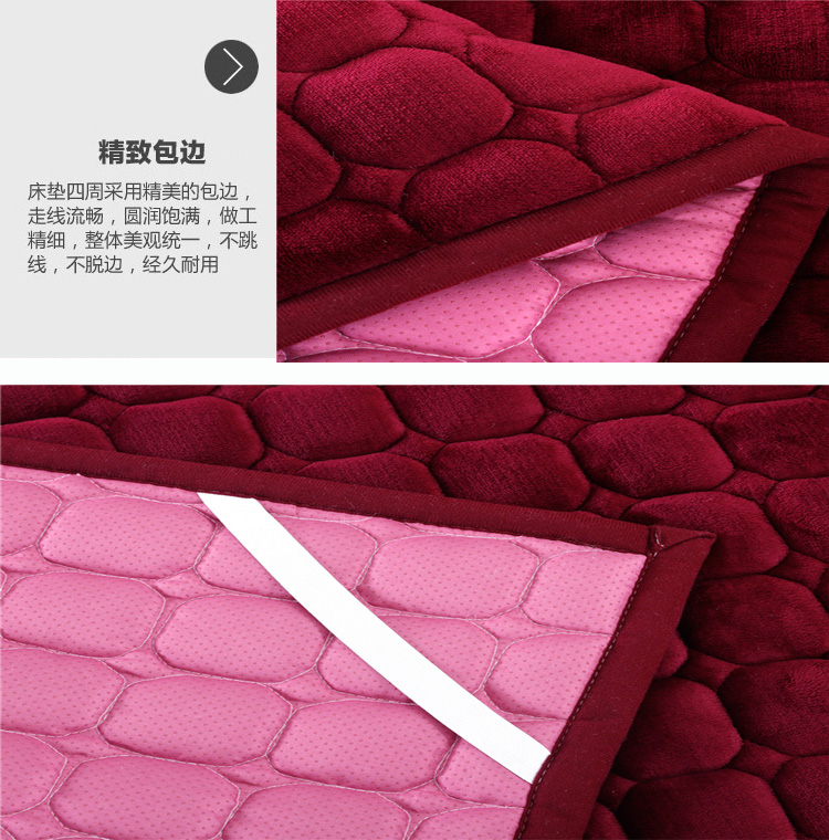 Mùa thu và mùa đông ấm áp dày flannel san hô nhung chống trượt nệm nhíp nệm đơn chăn 1,5 m 1,8m giá nệm cao su non