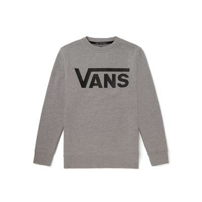范斯官方灰色经典LOGO大童套头卫衣