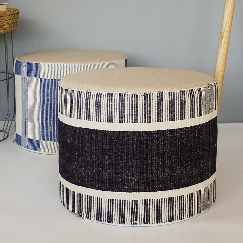 Round household small round stool Striped color coffee table stool Tatami stool Door change stool Low stool soft stool