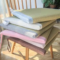 Chair cushion Japanese office office chair Household non-slip strap cushion Plant cool breathable Tatami cushion