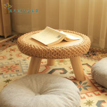 Japanese garden woven-straw tatami coffee table and style tables Bay Window Balcony low table Rattan log table