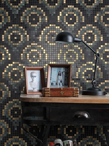 Простая темно -зеленая мраморная металлическая мозаичная головоломка плитка ванная комната ванная комната балконы балковая настенная плитка