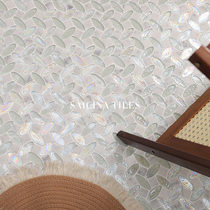 Retro marble glass mixed mosaic tile floor tiles bathroom bathroom restaurant hotel decorative wall tiles