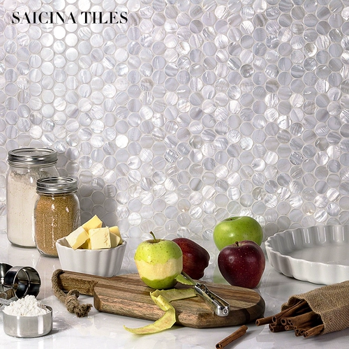 Натуральная раковина супер белая круглая жемчужная мозаика плитка плитка для ванной комнаты кухонная кухня балкон балкон