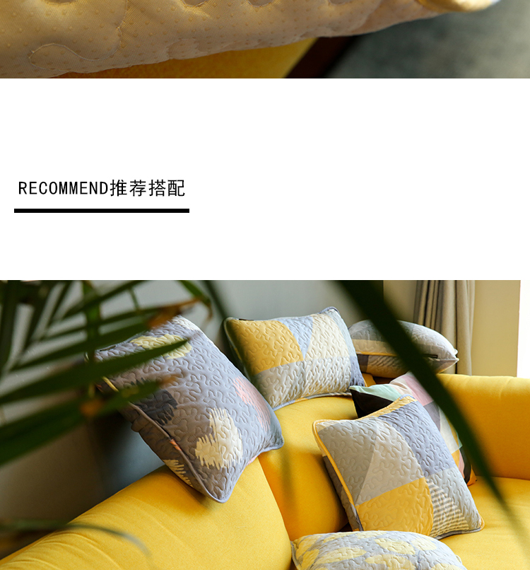 Sofa vải dài và dài đệm hình học thời trang hiện đại kích thước tùy chỉnh cotton chống trượt bốn mùa sofa khăn đặt - Ghế đệm / đệm Sofa thảm trải ghế sofa
