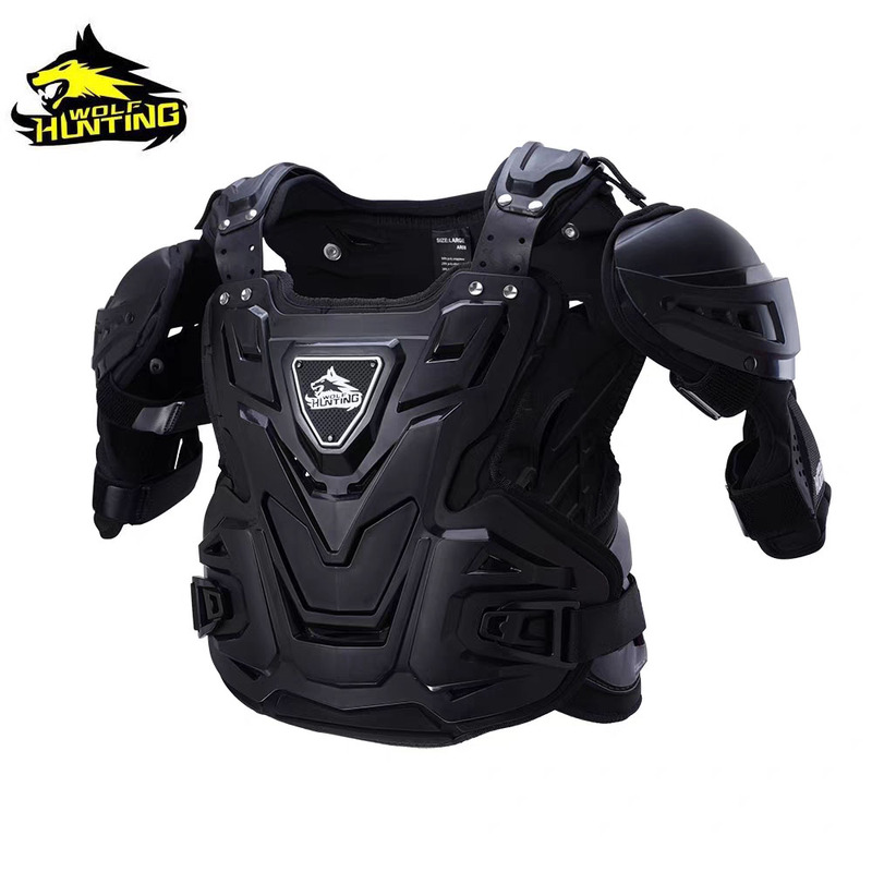 Hunter Wolf Motorcycle Off-Road Racing Rider Armor with Shoulder Protection Riding Gear Motorcycle Anti-Fall Windproof Hard Shell for Adults