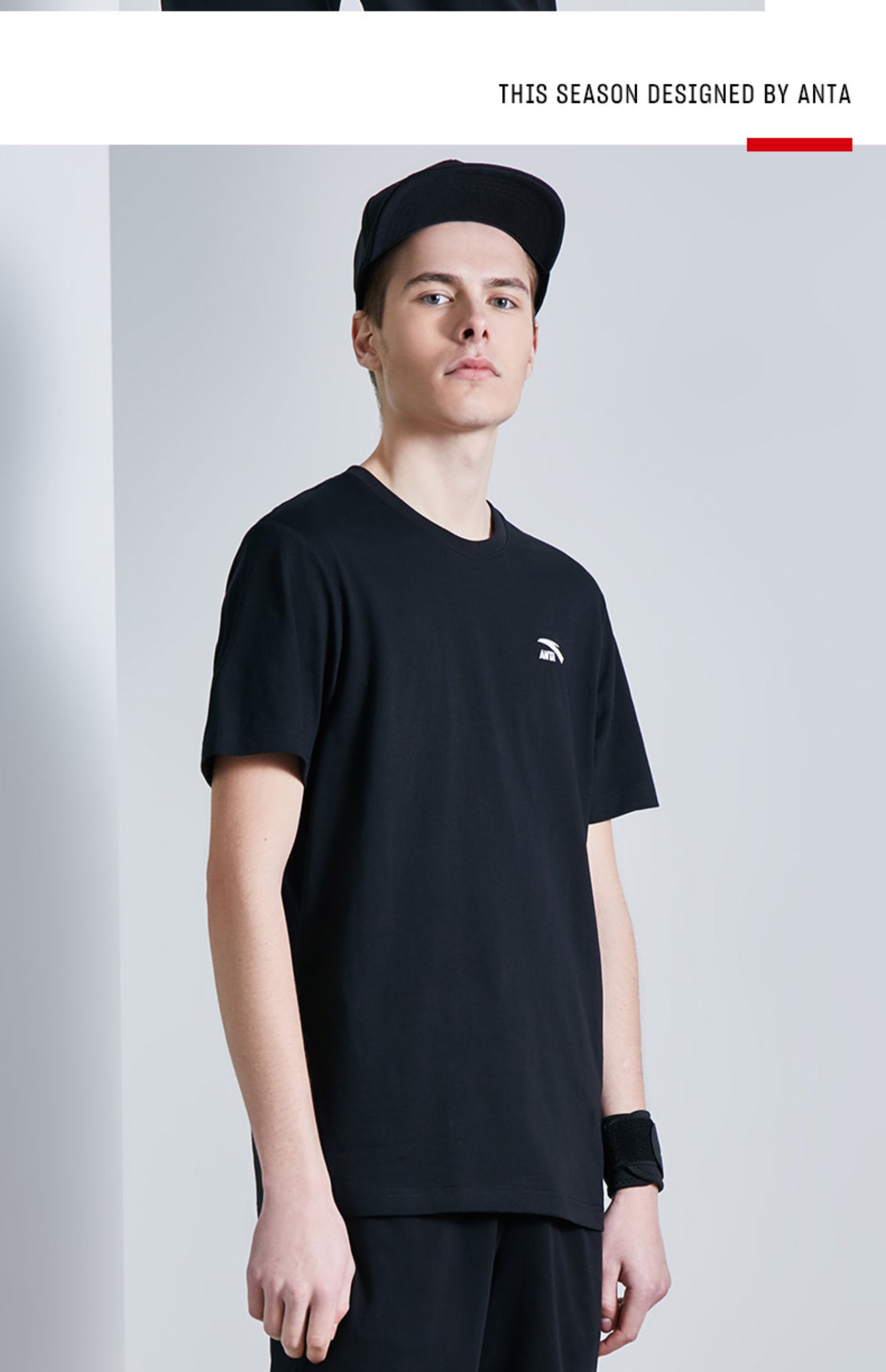 Áo thun nam Anta hè 2019 mới cotton thoáng khí thời trang cổ tròn tay ngắn tay áo thun thể thao nam giản dị - Áo phông thể thao áo thun gym
