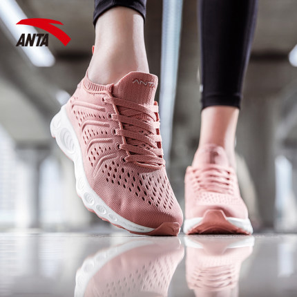安踏女鞋跑步鞋2018秋季新款轻便安踏虫洞科