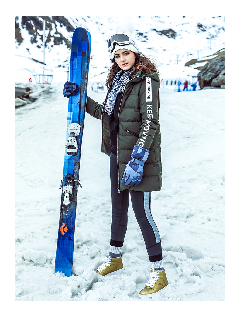 Anta của phụ nữ xuống áo khoác 2017 mùa đông mới dài windproof dày ấm trùm đầu thể thao giản dị áo sơ mi áo khoác đại hàn nữ