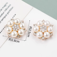 G-13-4 золотая тарелка с большим жемчужным цветком и бриллиантовой пряжкой