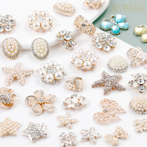 Металлический аксессуар для волос из жемчуга, чехол для телефона ручной работы, аксессуары с бантиком