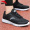 Leather mesh stitching, anti slip shoes for men's shoes 5592 black and white