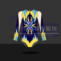 New competitive gymnastics competition clothing digital printing velvet fabric conjoined art examination gymnastics clothing dance clothing