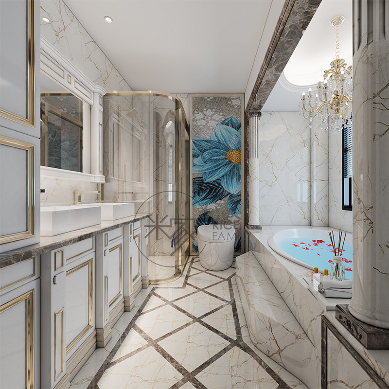 Three-bedroom Nordic home decoration design renderings modern light luxury duplex villa mansion interior pure designer