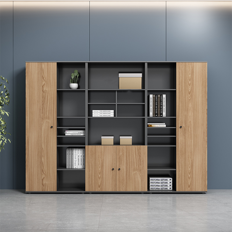 Office furniture wooden file cabinet wall cabinet information cabinet locker against the wall bookcase display cabinet background cabinet