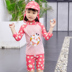 Đồ bơi trẻ em nữ chia tay trẻ em trẻ em 2-3-4-10 tuổi Trẻ em mặt trời dài tay cô gái đồ bơi - Bộ đồ bơi của Kid áo bơi cho bé Bộ đồ bơi của Kid