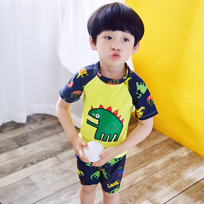 Đồ bơi cho trẻ em Đồ bơi cho bé trai Bộ đồ bé trai vừa nhỏ Lớn bé nhỏ Khủng long nhỏ Đồ bơi bé Hàn Quốc Gửi mũ do boi be gai