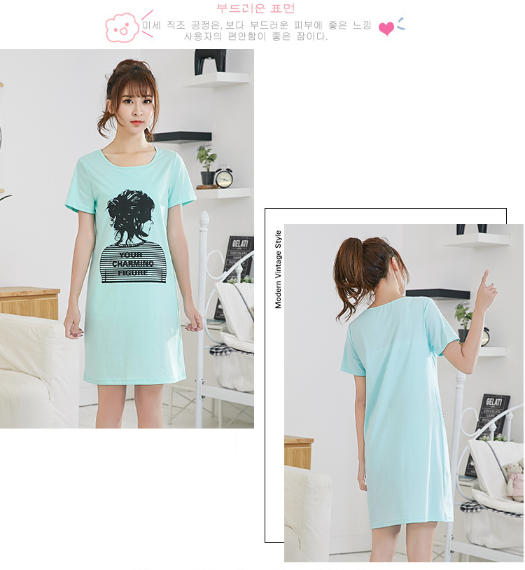 Váy ngủ nữ mùa hè đai ngực có thể tháo rời cotton ngắn tay giữa váy lỏng đơn giản không mặc áo ngực dài váy ngủ sexy