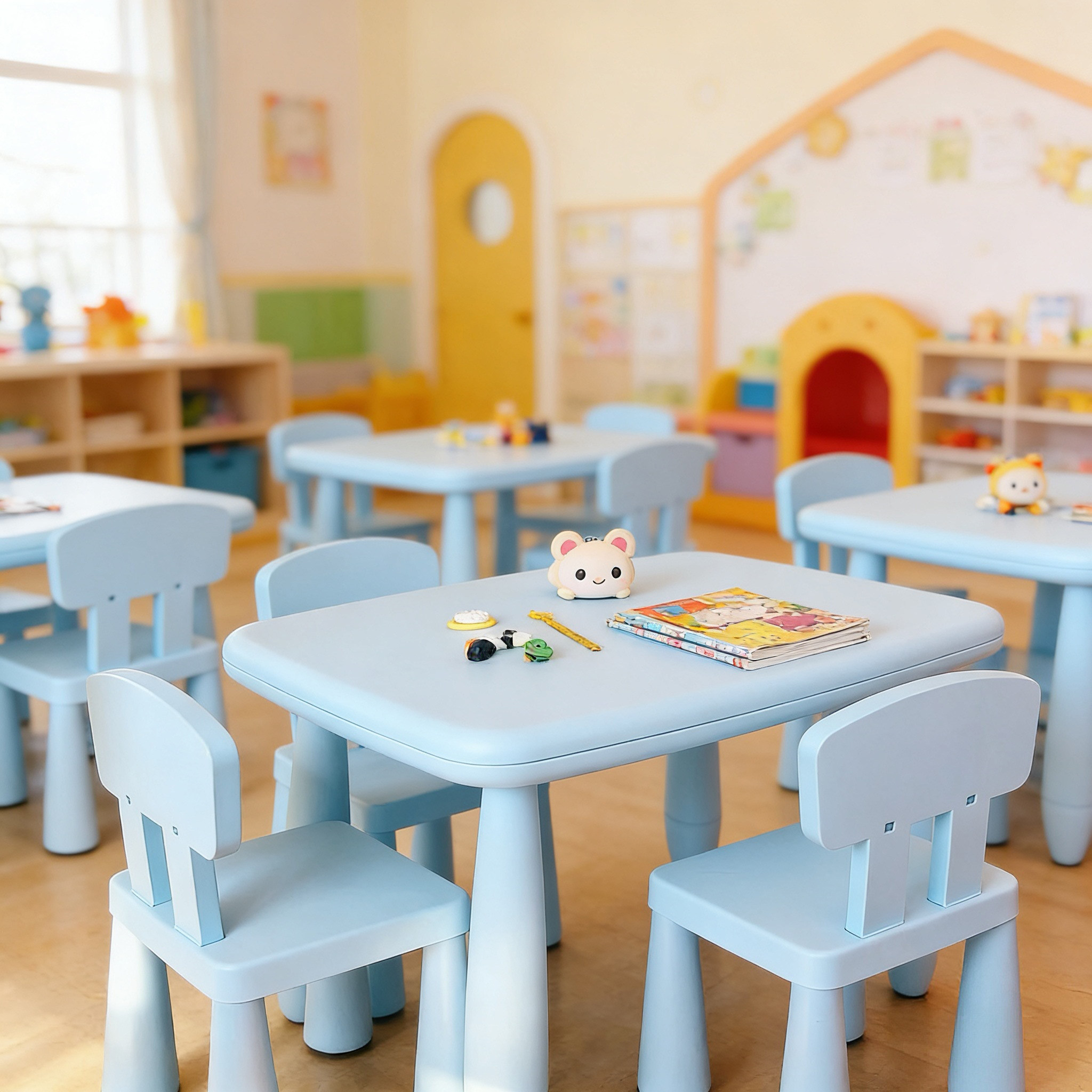 товар из китая 家用幼儿园儿童桌椅套装 塑料桌子椅子 宝宝学习桌儿童玩具桌加厚 Other home