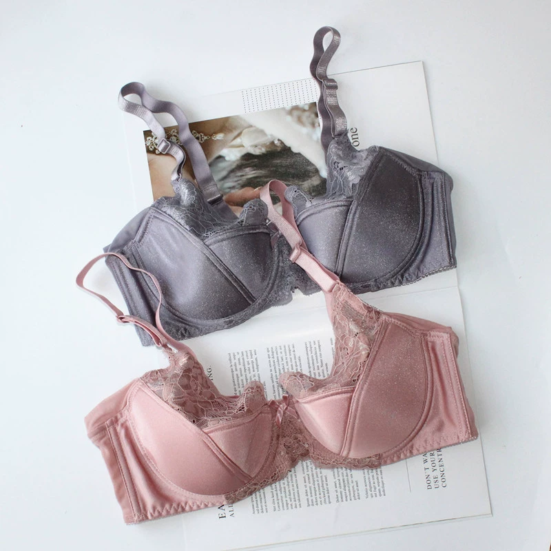 Mùa hè sexy ren mỏng mỏng cotton pull-up bra size lớn liền mạch đồ lót nữ siêu thoải mái với vòng thép - Áo ngực ren