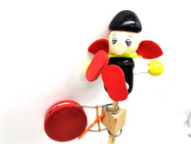 Popular nostalgic old-fashioned traditional classic wooden shake drum puppet hand drum rattle educational childrens toy