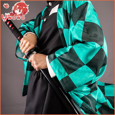 In stock: Uwowo "Demon Slayer: Kimetsu no Yaiba" - Tanjiro Kamado cosplay Full set of Haori cosplay Japanese anime