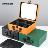 Светодиодная лента с подсветкой, вместительное и большое зеркало, косметическая портативная коробка для хранения, настольный ящик для хранения