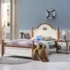 Youth Children Full solid wood bed 1 5m double bed 1 2m Single bed Boys Mediterranean style bed American