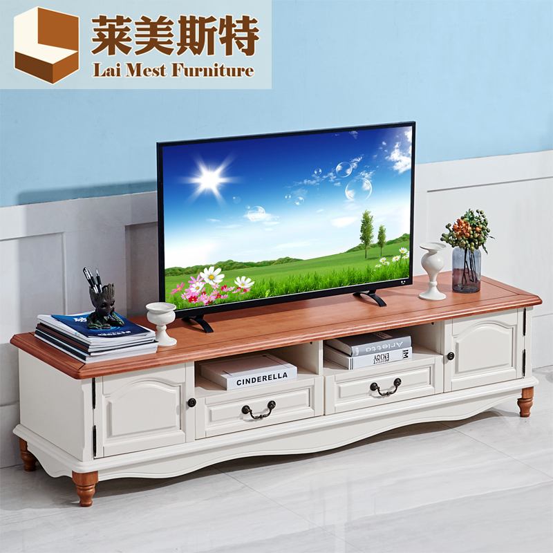 Mediterranean Solid Wood TV Cabinet 1 8 m TV Cabinet Hitch Ground Cabinet Storage Living-room Home Innate Countryside Style