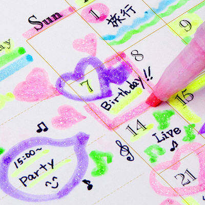 Zebra fluorescent color pen starry gradient Japanese ZEBRA key marker pen pearl purple highlighter wks18